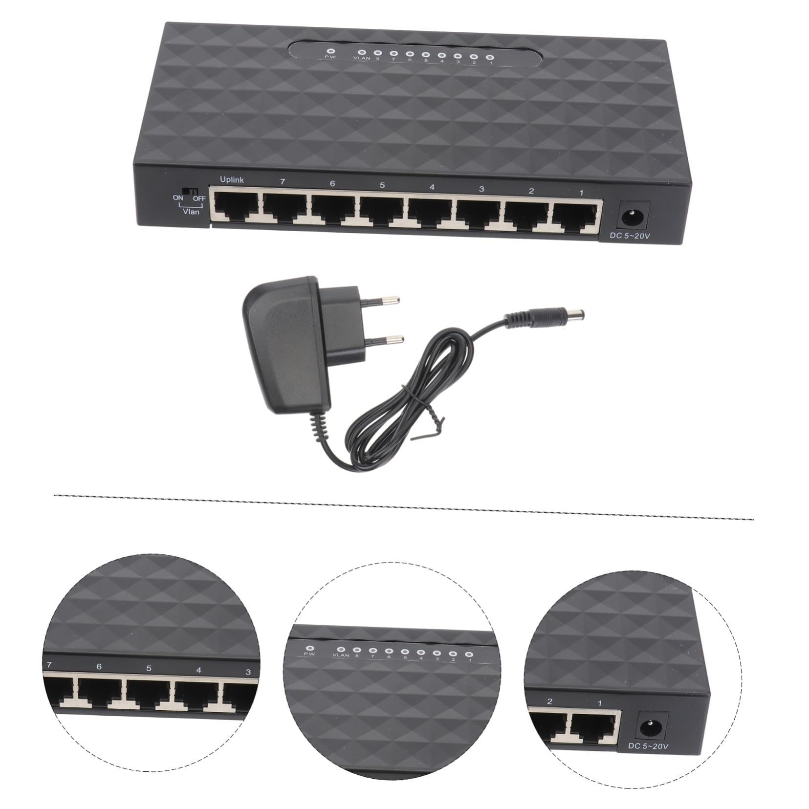 SHINEOFI 1pezzi Adattatore Splitter di Rete da Mbps Porte per Desktop Ethernet Splitter LAN e Ethernet Compatibile con Dispositivi Mbps