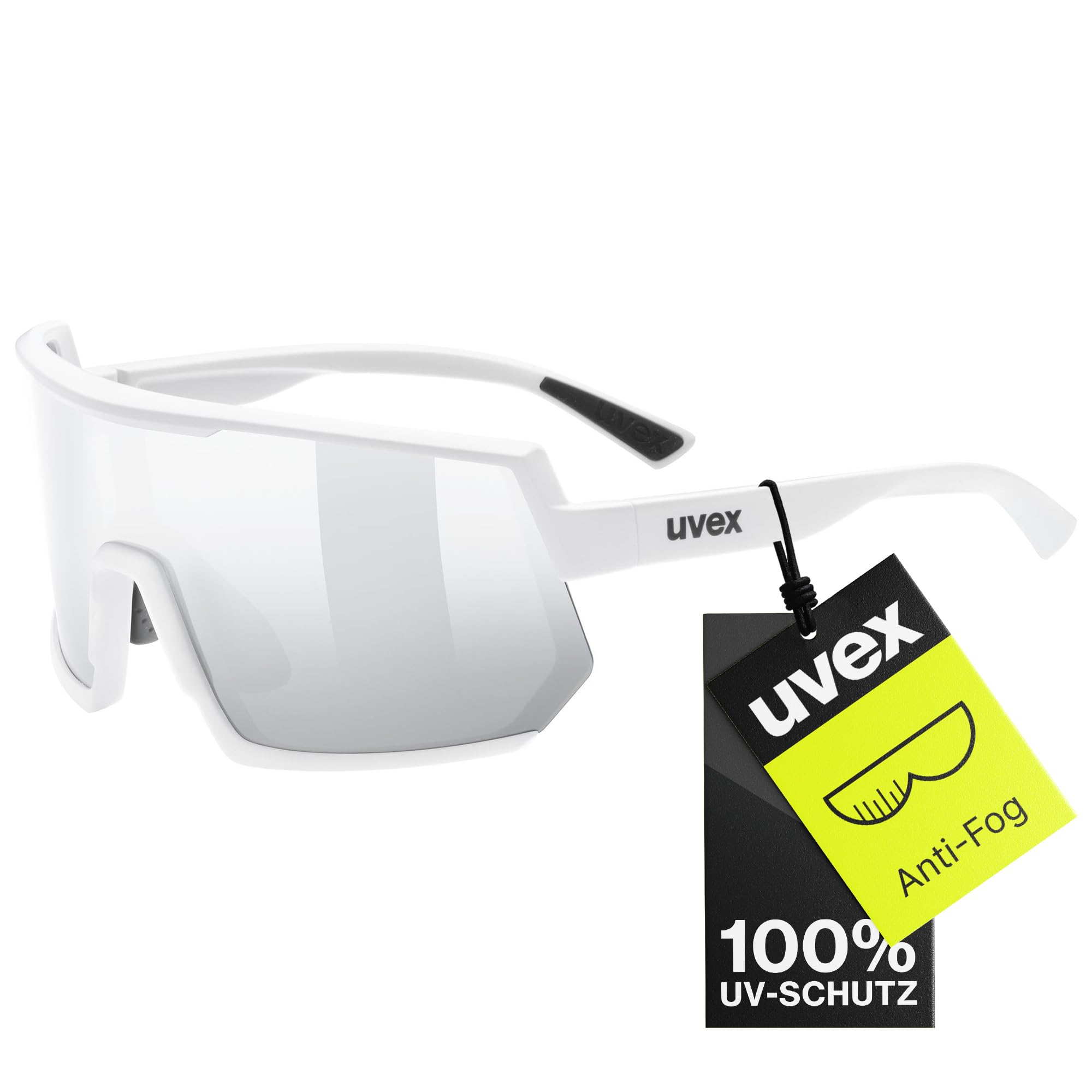 uvex sportstyle 235 - Sportbrille für Damen und Herren - 100% UVA-, B, C Schutz - druckfreier Sitz & perfekter Halt - white matt/silver - one size