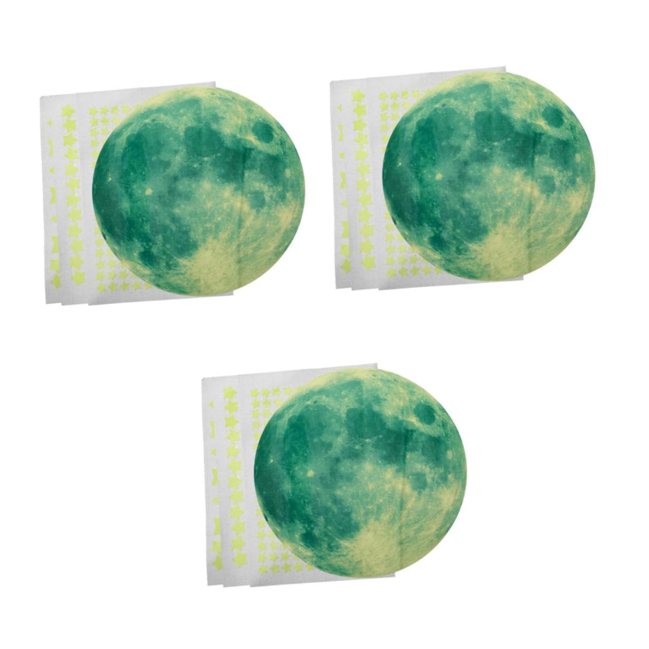 3 Feuilles Stickers Lumineux Décoration Murale phosphorescente haute brillance