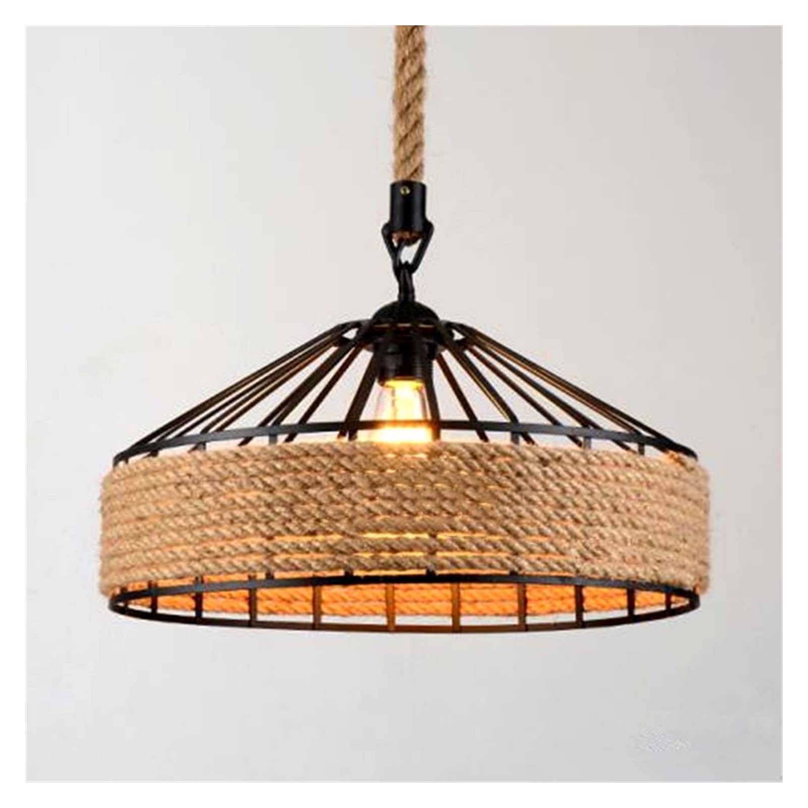 Lustre corde de chanvre style rétro américain idéal pour bar et café stylé