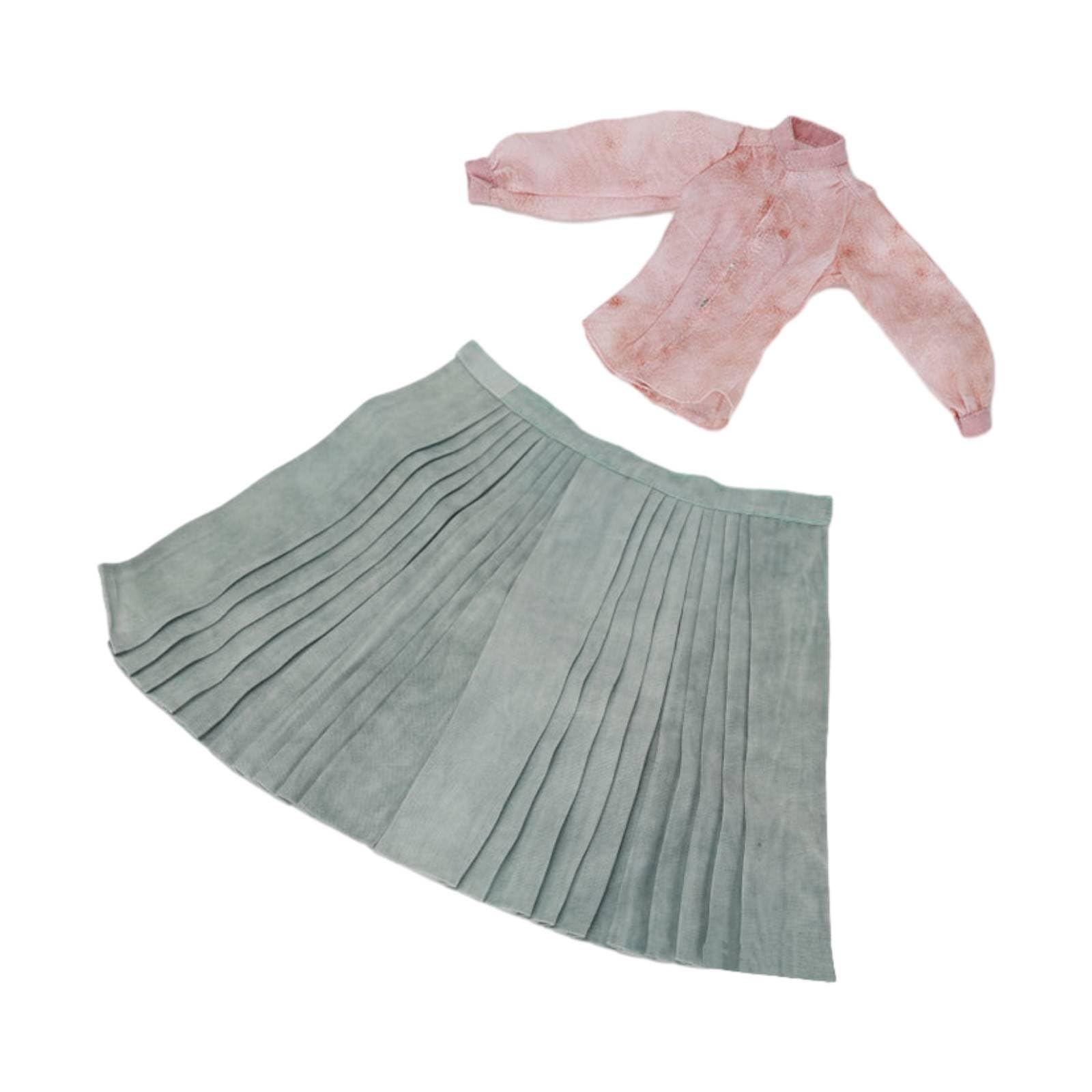 Amagogo Traditionelles Chinesisches Kleid Puppenkleidung Kostüm Ensemble Outfit Trachten Rock Bluse Klassische Wirkung für Figuren für Sammeln Fotografie Schaulandschaften Szenenbau 1/6 , B-Stil