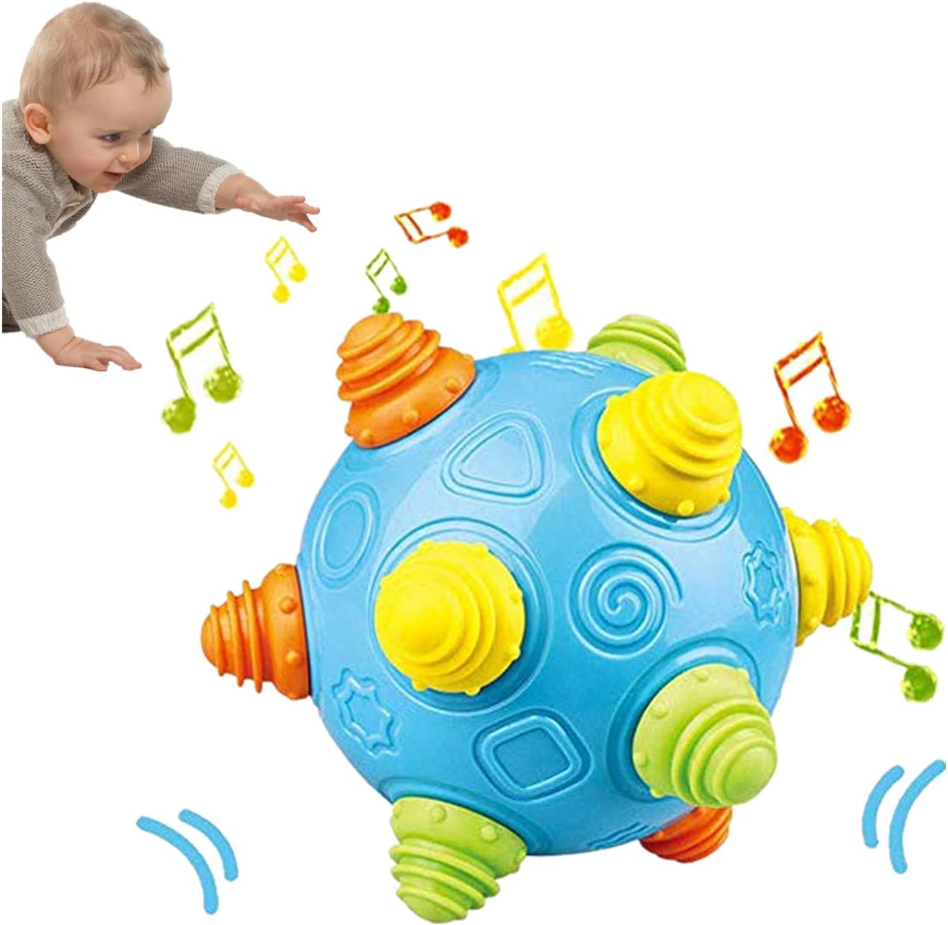 BPA Free Baby Music Shake Dancing Ball Bouncing Jumping Sensory Developmental Toy Activation Early Educational Game for Kids Toddlers