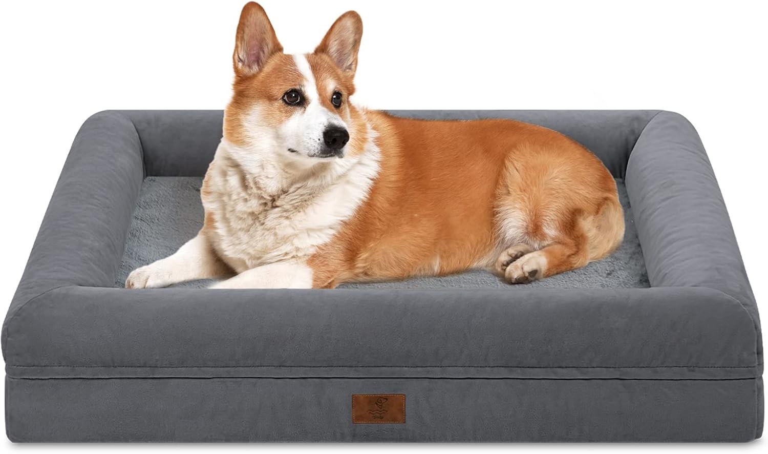 Yiruka Medium Dog Bed, Dark Grey Orthopedic Dog Bed