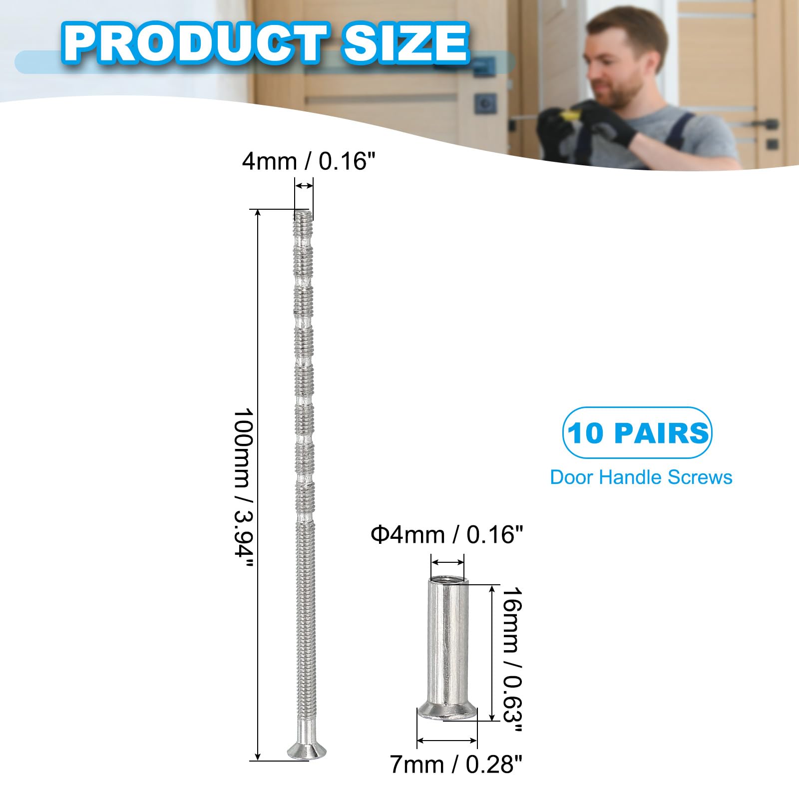 PATIKIL Cabinet Handle Screws M4x100 - Image 2