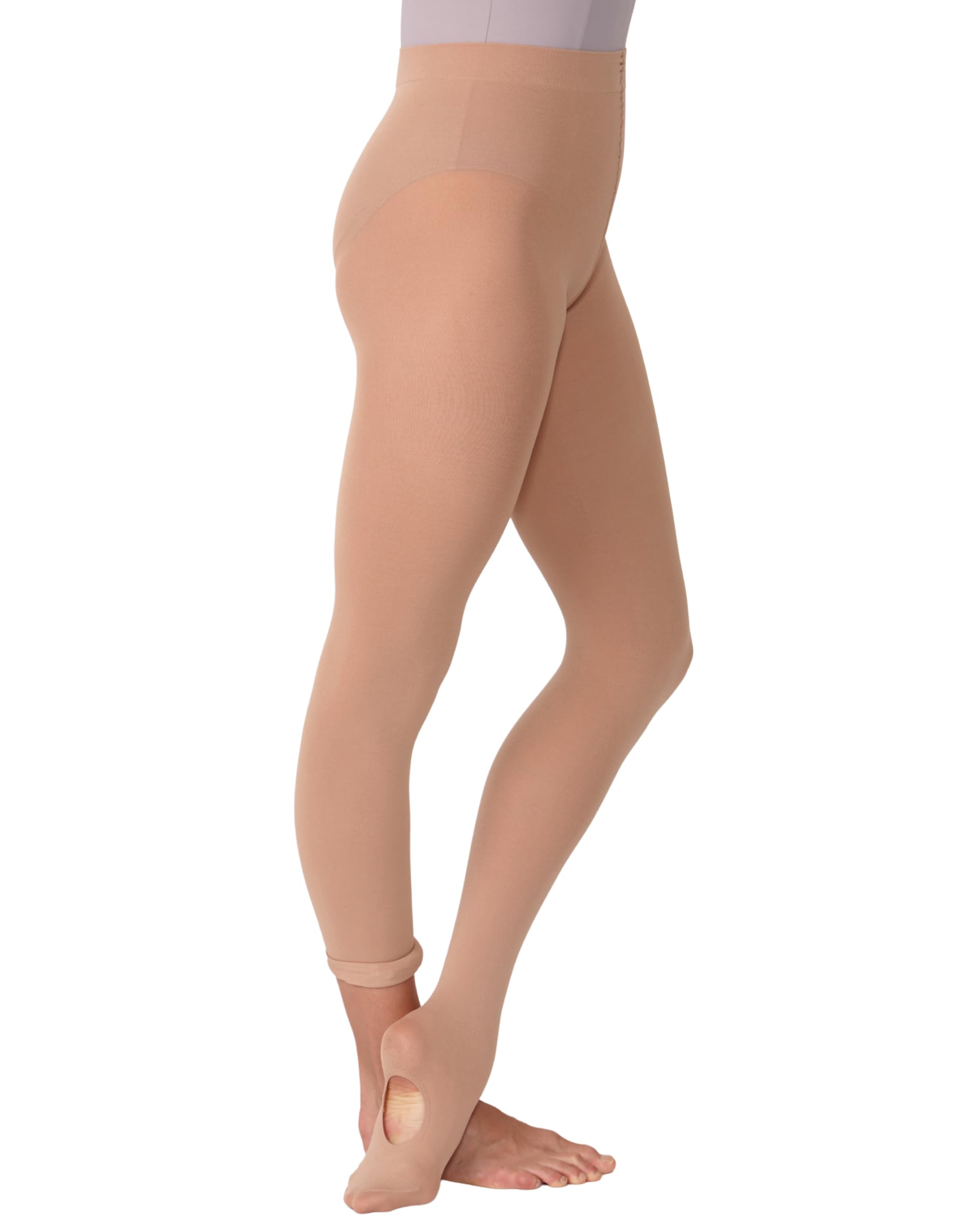 Silky Dance High Perf Recycled Convertible Ballet Tights For Women, Tan, Medium