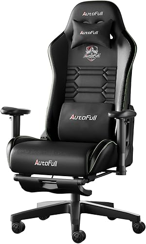 AutoFull Silla de videojuego, silla de oficina, silla de escritorio con soporte lumbar ergonómico, estilo de carreras, cuero sintético, respaldo disponible en Yaxa Colombia