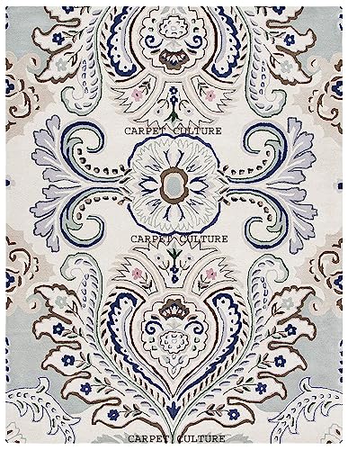 Image of Carpet Mahal Handmade Handwoven Tufted Made of 100% Soft Blended Wool Export Quality Carpets with 1 Inch Thickness (6x8 Feet) Color Multi