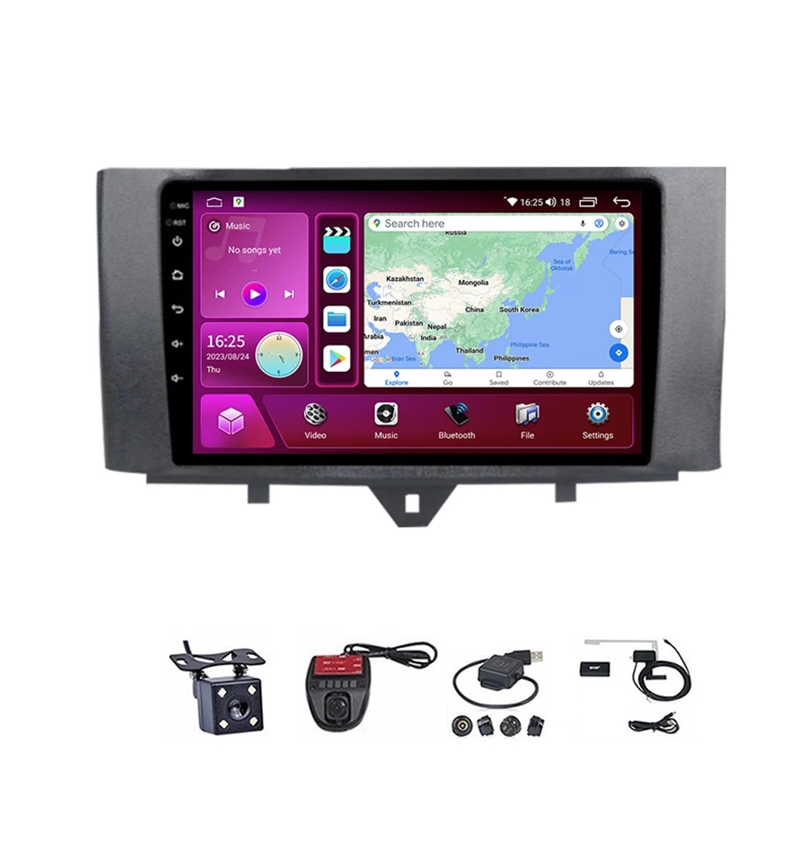 Autoradio Android avec caméra de recul et grand écran tactile 9 pouces HD