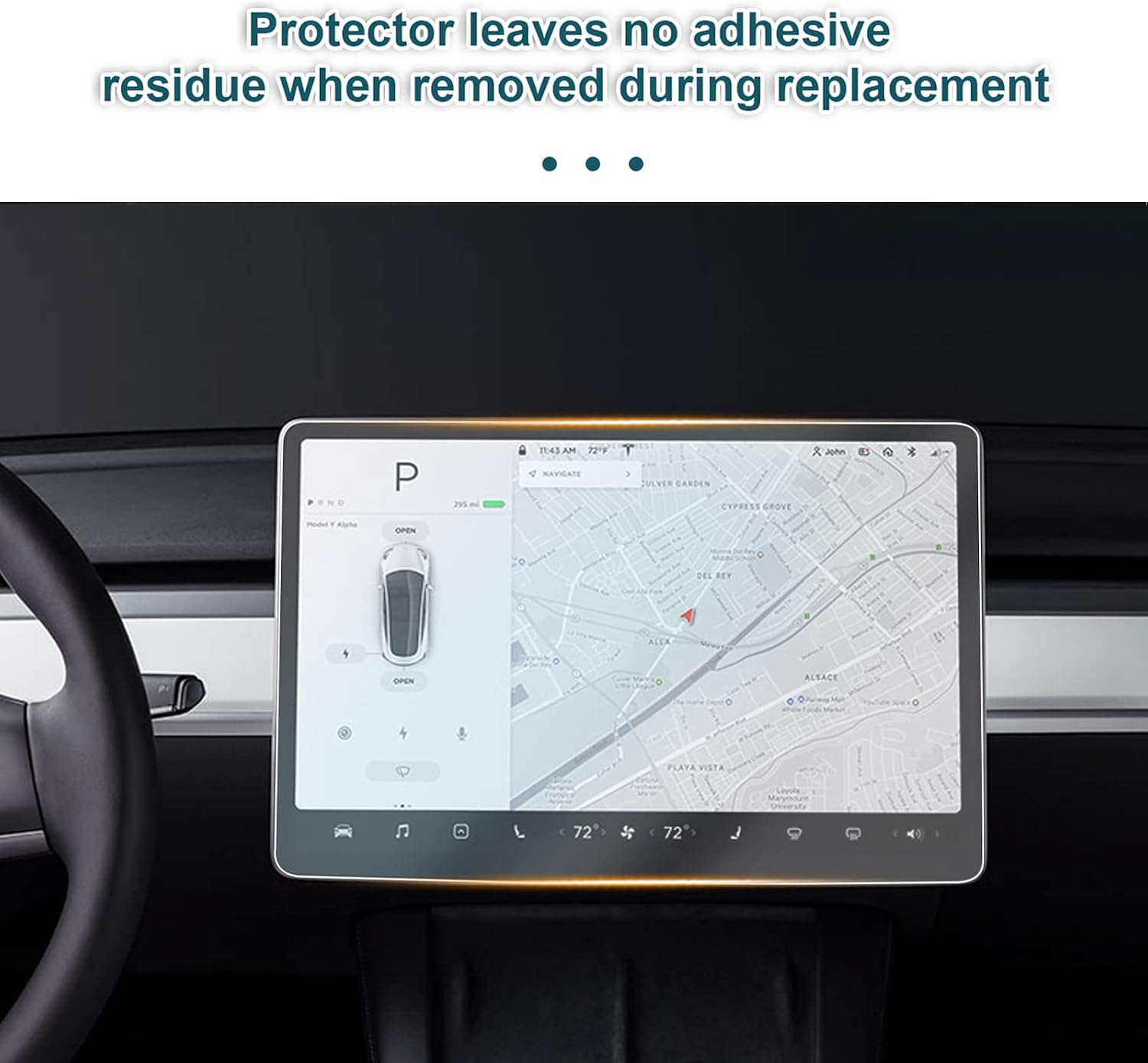 YEE PIN Model 3 Center Screen Protector for 2020 Model Y 2018 2019 2020 Model 3 15" Center Control Touchscreen, High Clarity Nano Protective Film [2 PCS]