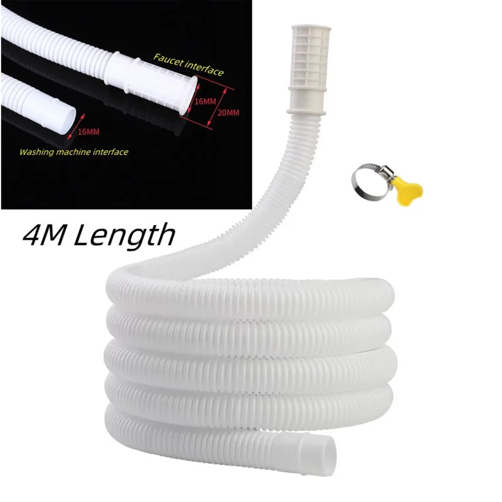 Tubo di scarico per lavatrice Tubo di scarico in plastica for lavatrice da 1-4 m for rubinetto cucina del condizionatore d'aria(4m)