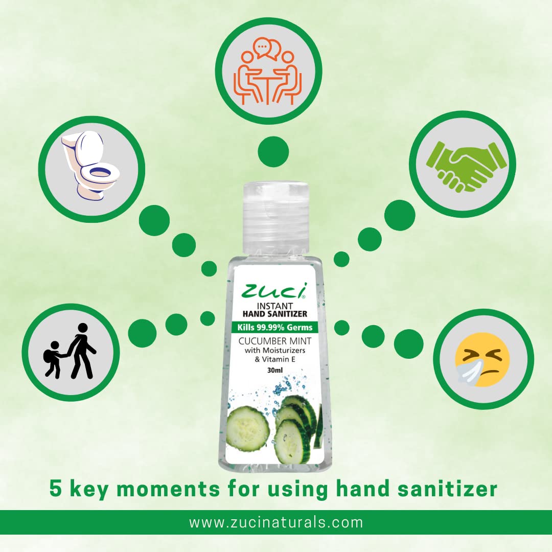 Zuci Natural Scented Hand Sanitizer | Instant Germ Protection | Alcohol Gel-Based | Travel-Friendly - 30ml x 12 4