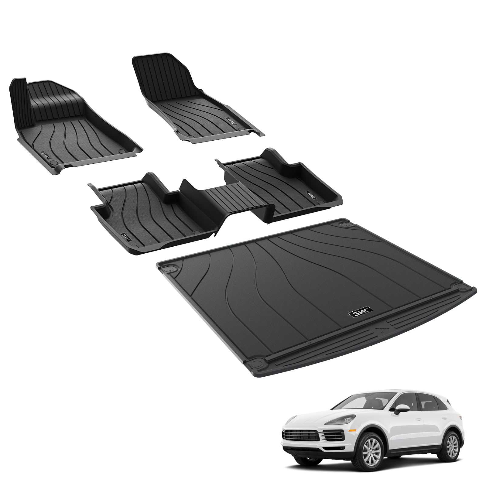 3W Porsche Cayenne Full Mats (Black)