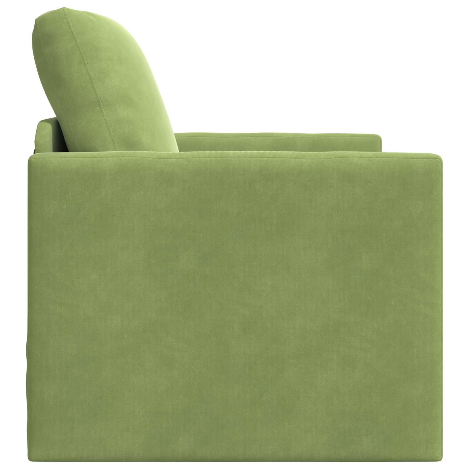 Sofa z funkcją spania jasnozielona z aksamitną tapicerką, 74 x 77 x 81 cm, dwuosobowa z funkcją spania i składanym oparciem, idealna do salonu i biura, wygodna tapicerka z podłokietnikami