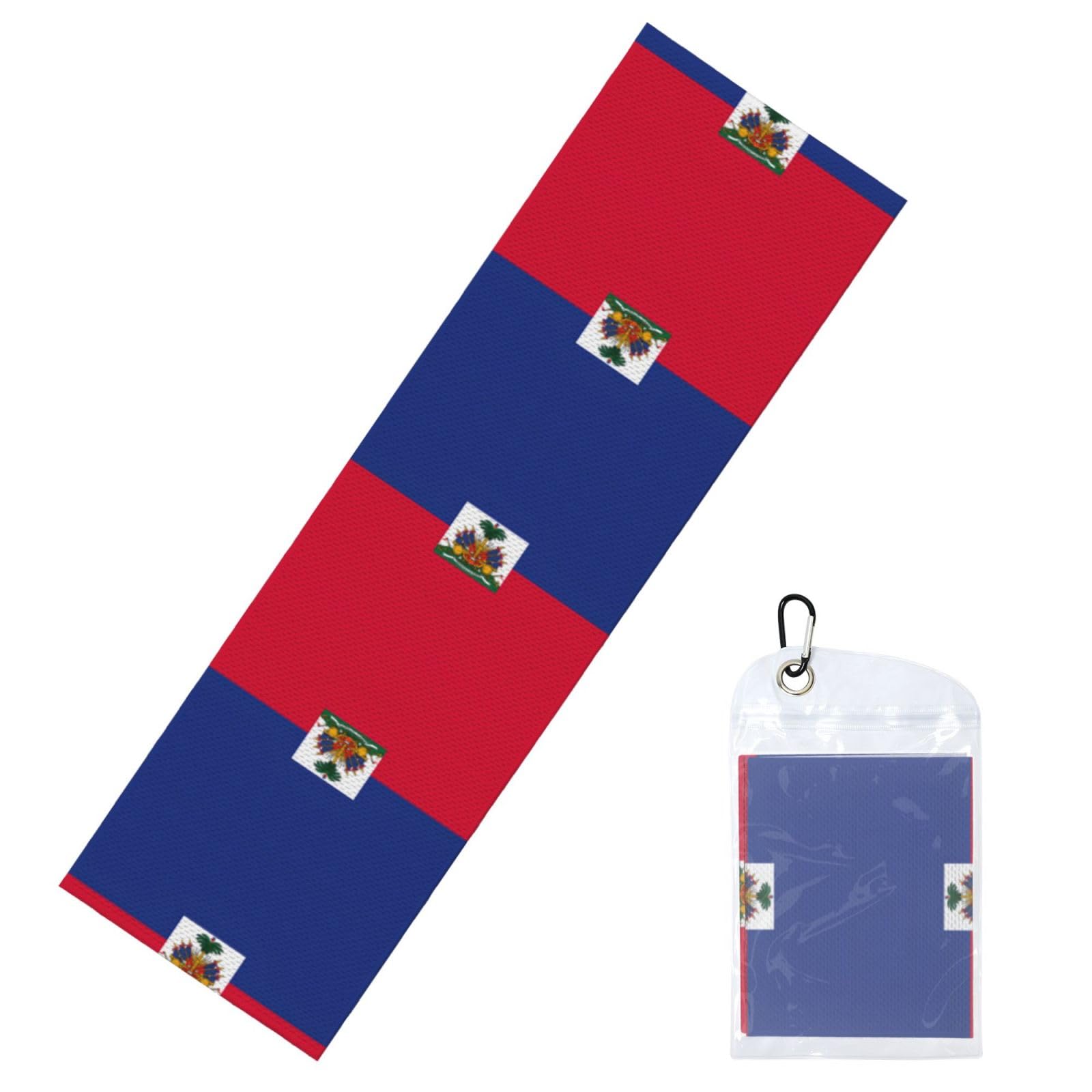 DUYIOKH Haitian flag Print Cooling Towel, Portable Towel for Gym Workout Golf Beach World Cup Sports Hot Weather