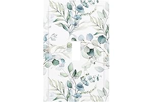 Watercolor Green Eucalyptus Leaves Decorative Single Toggle Light Switch Cover