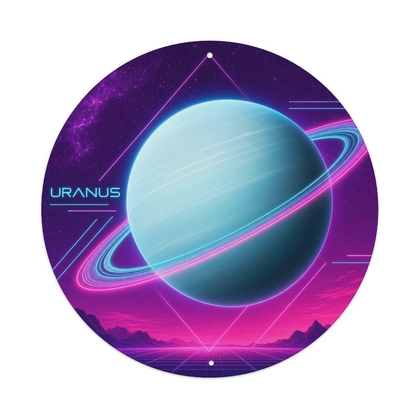Cosmos Saturn Ringed Planet Celestial Planetary Orbit Metal Tin Sign
