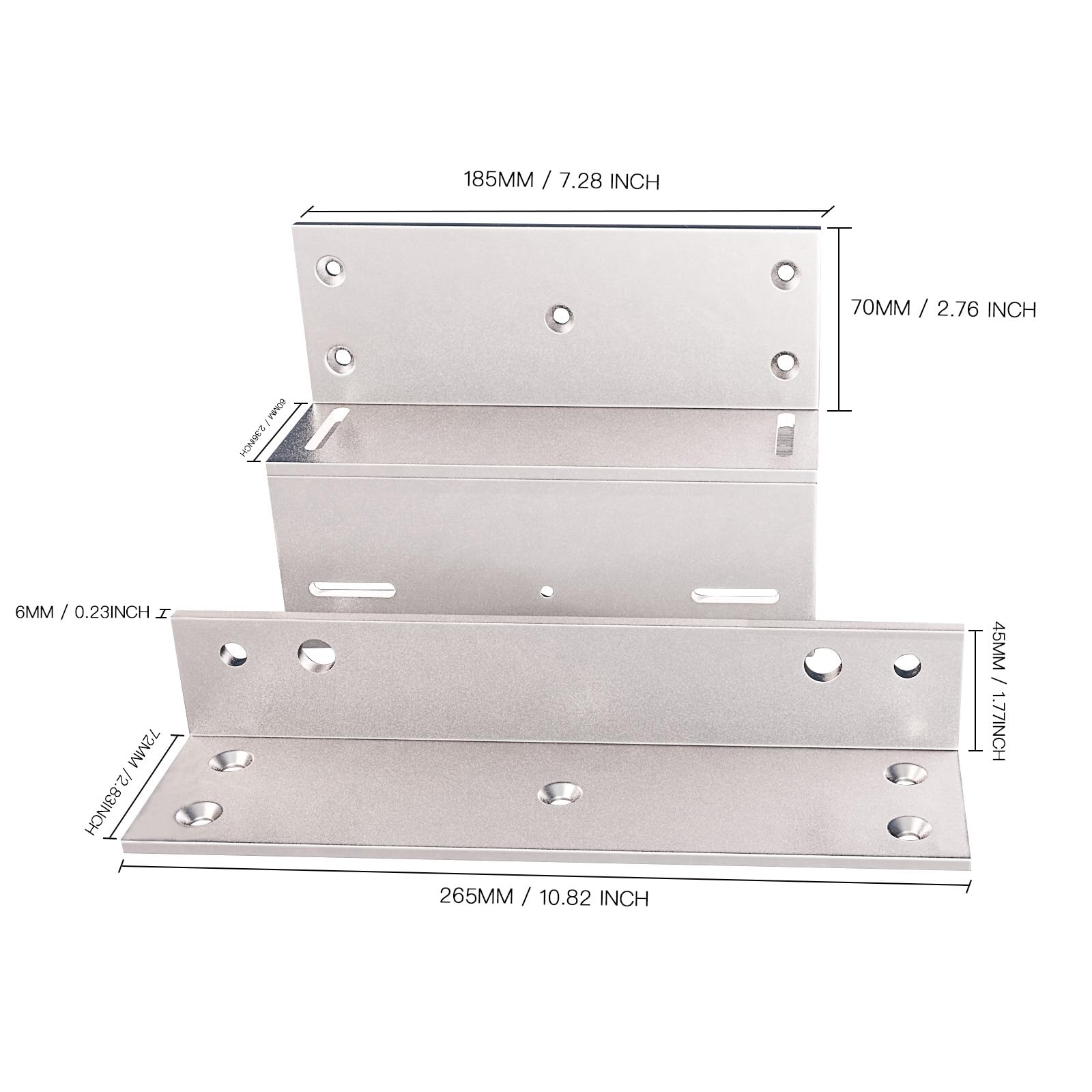 Support Z et L pour 500 kg Force de maintien de 1200 lb Serrure magnétique électrique Serrure de porte simple contrôle d'accès Serrures de porte magnétiques
