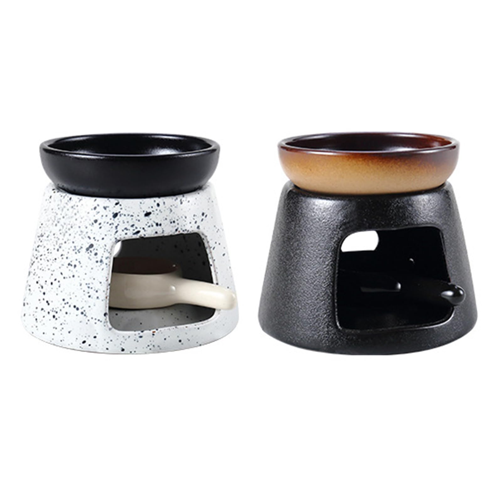 bruciatori per Cera profumata, Diffusore for aromaterapia con portacandele, Cucchiaio for scaldatazze in Ceramica for casa o Ufficio(White)