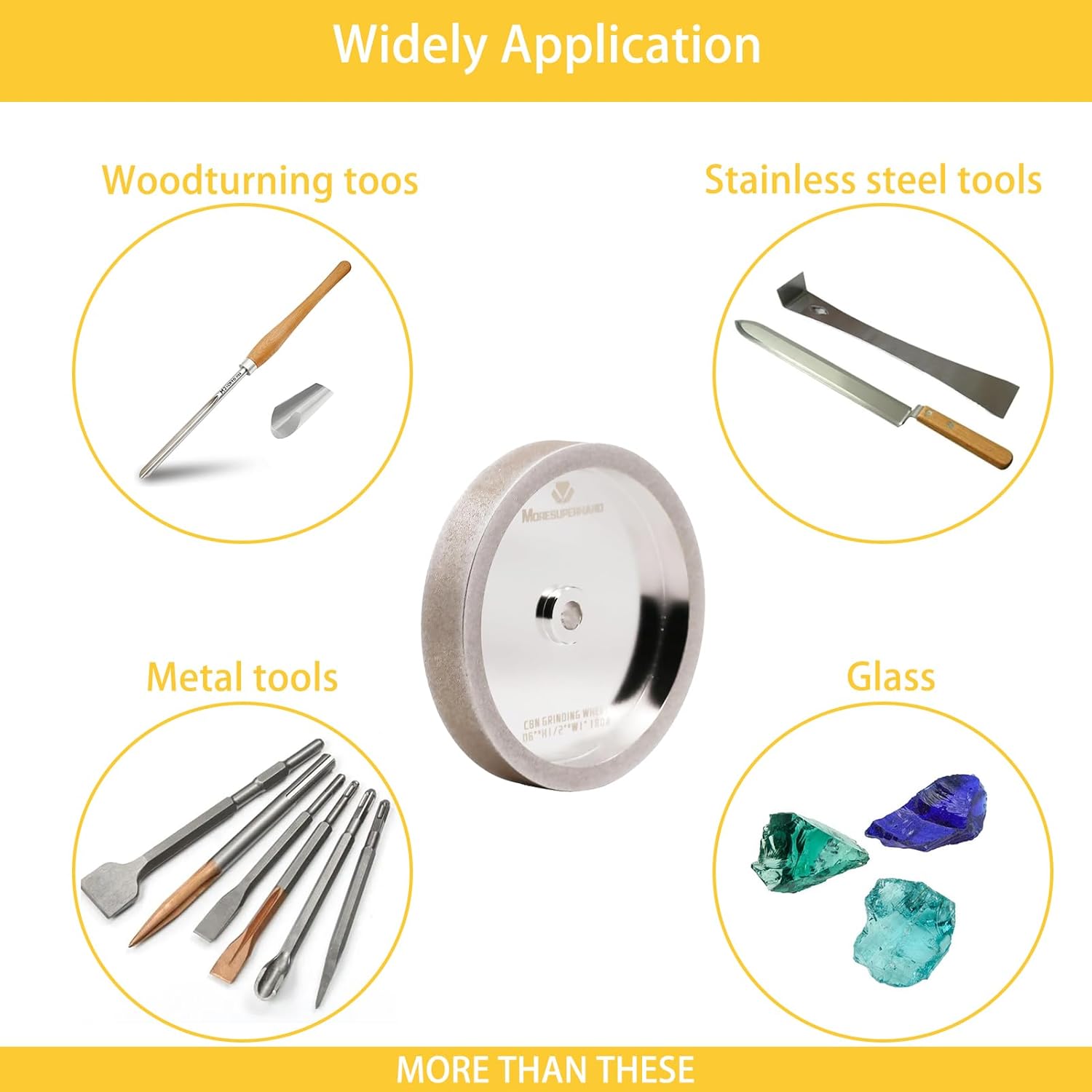 CBN Grinding Wheel 6 inch 320&1000 Grit,1/2" Bore,1" Wide,forAll Kinds of 6 inch Bench Grinders,for Sharpening High Speed Steel Tools WoodTurining Tools