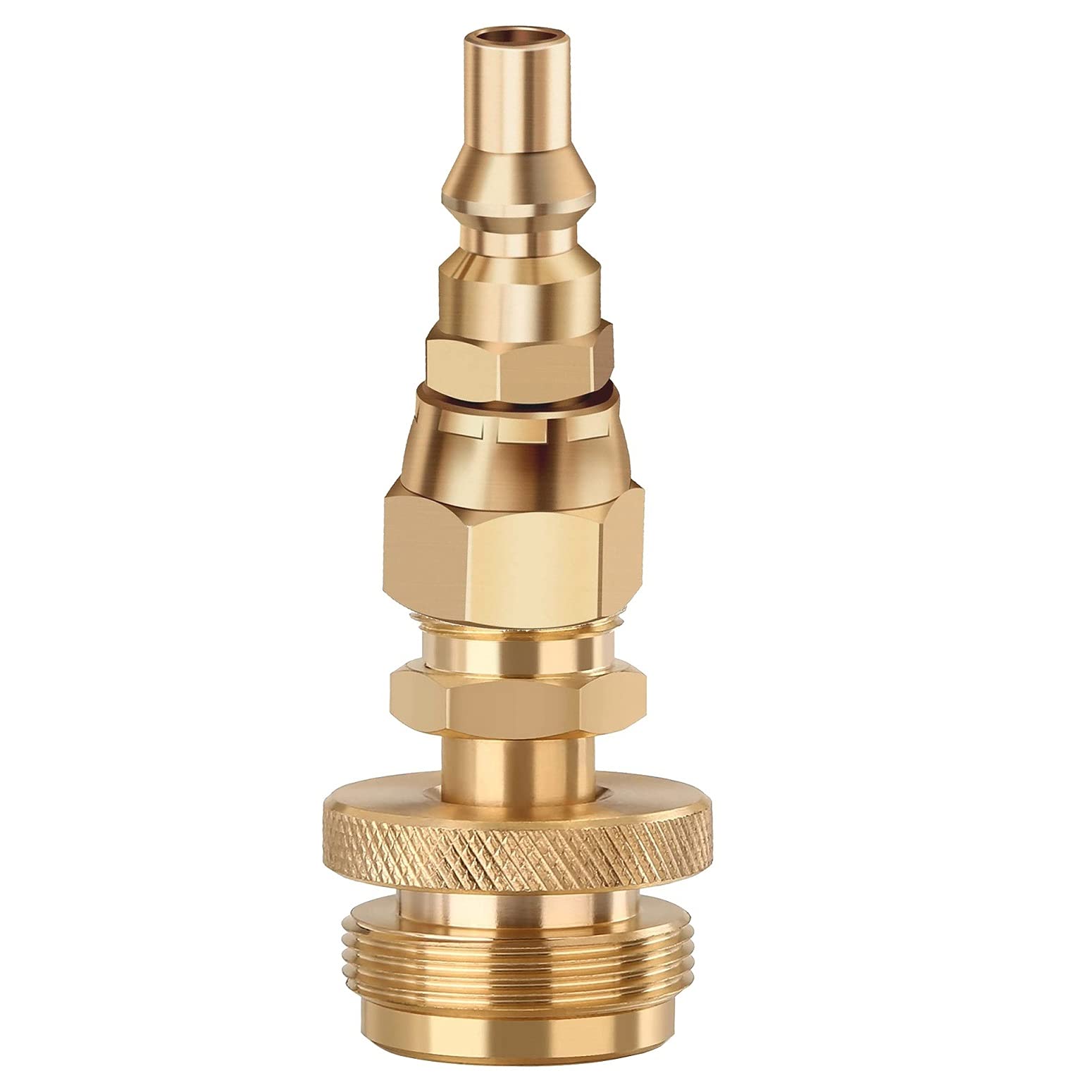 1LB Propane Disposal Adapter Fitting with 1/4" Quick Connect Disconnect Plug Convert and 1/4'' Male 1" x 20 Male Throwaway Cylinder Thread for Portable BBQ Grill Bubby Heater RV Trailer (Style 1)