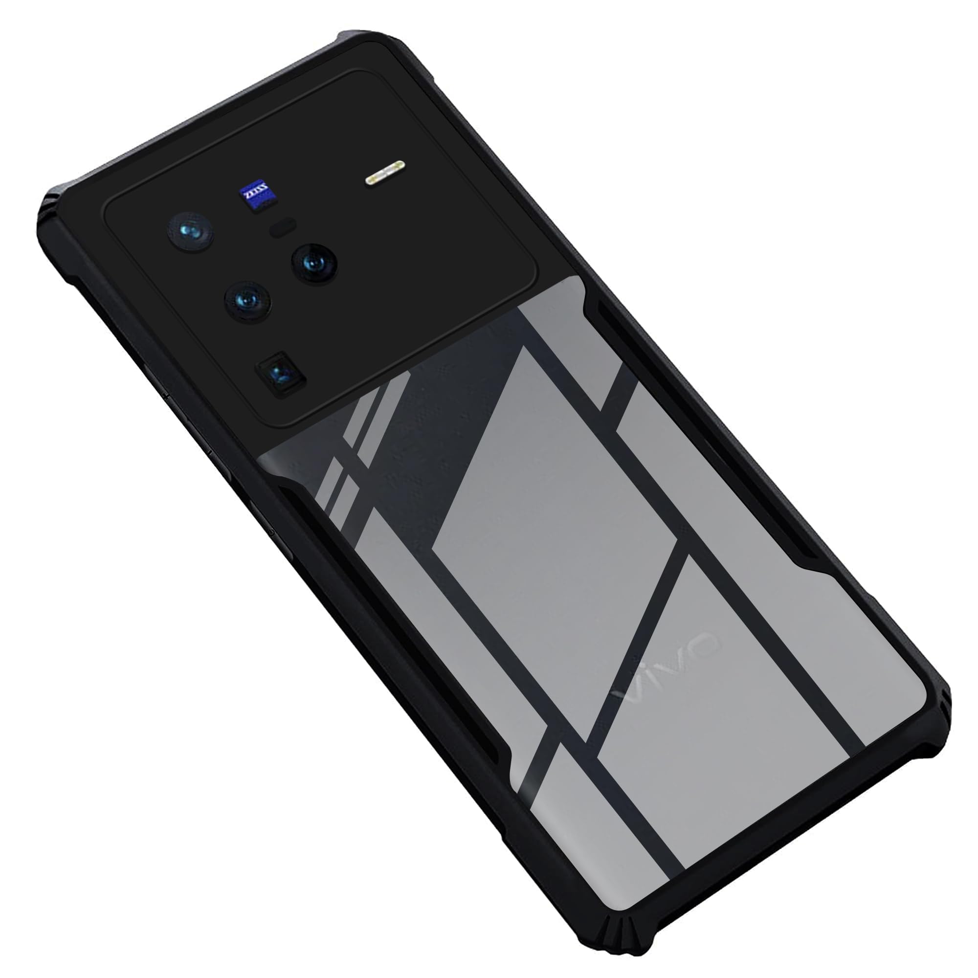 Mr. Case Back Cover Case for Vivo X80 Pro 5G | HybridShield Transparent Glass Back | Camera Protection - Black Bumper & Transparent Back (B0CVKVGQ9J) Amazon Price History, Amazon Price Tracker