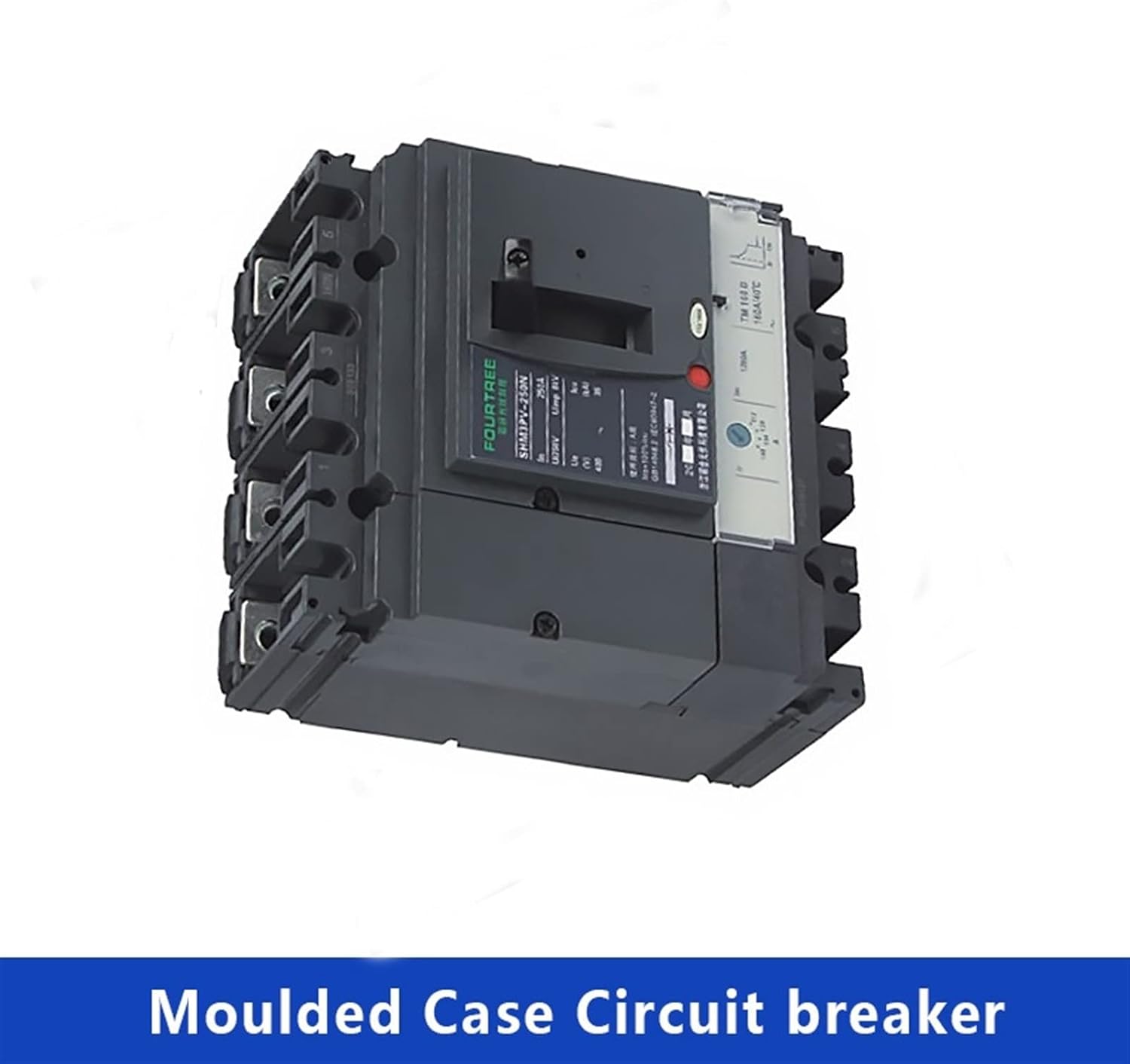1Pcs 4P 250N MCCB Moulded Case Circuit Breaker Air Switch Distribution Protection with MX AC 230V Coil