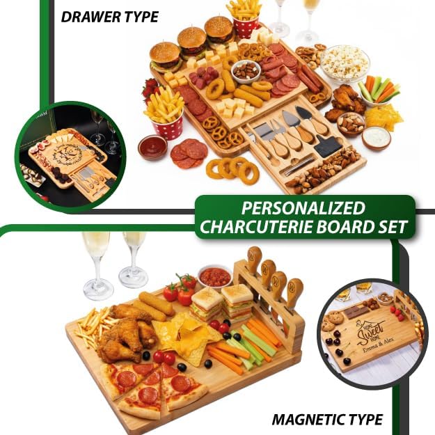 Christmas Gifts for Couples 2025, Personalized Charcuterie Board Gifts Set, Housewarming Gifts New Home Sweet Home, Bridal Shower Gifts for Bride, Large Cheese Board, Anniversary, Birthday, Engagement - Image 2