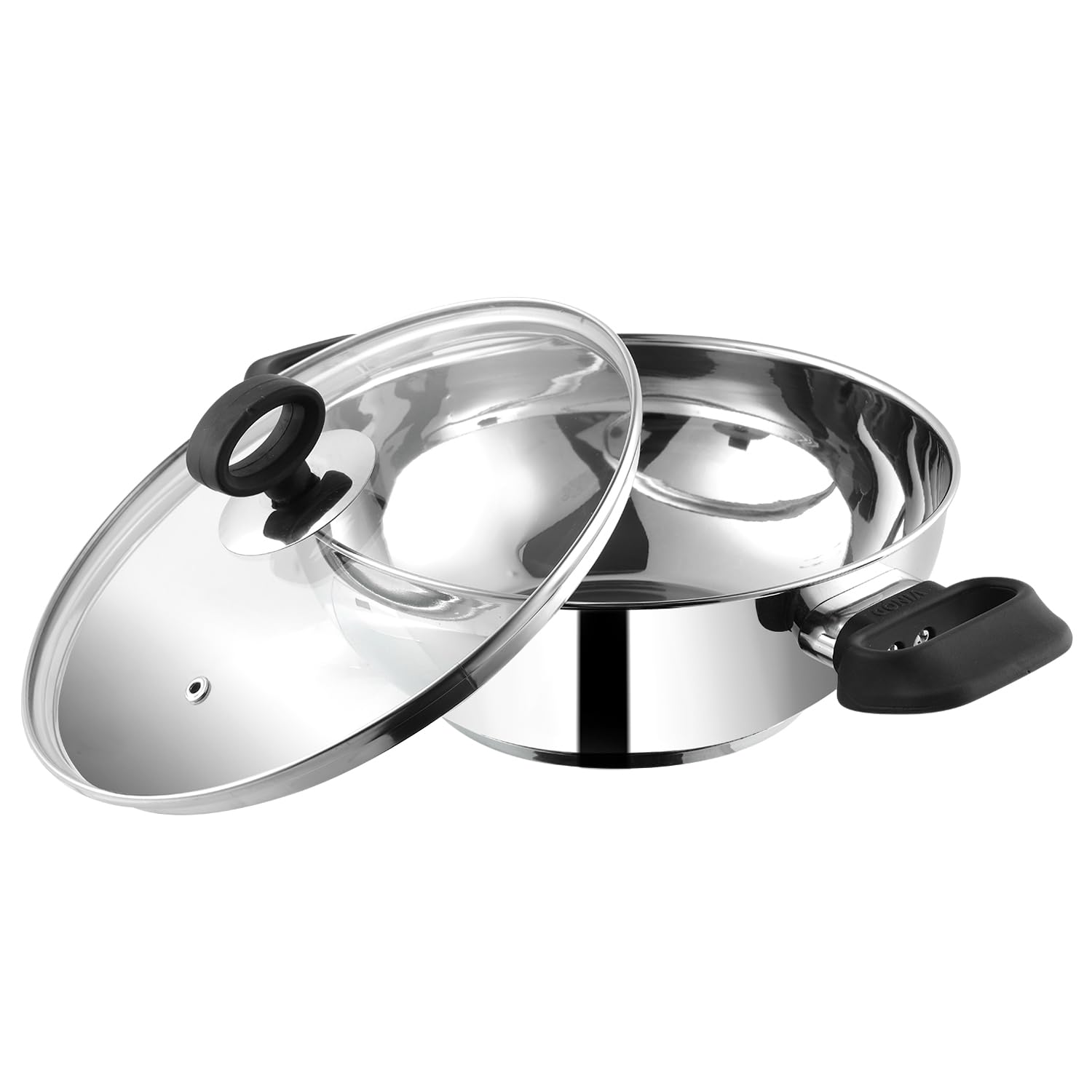 Vinod SS Kadhai Deluxe Induction Bottom 26cm SS lid