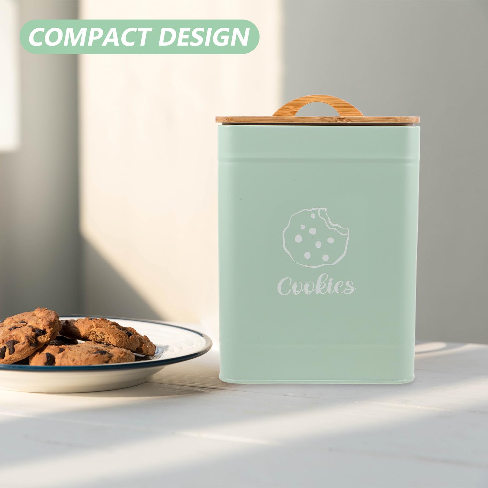 Cabilock Barattolo Chiaro Ermetico Coperchio con Verde, per Biscotti