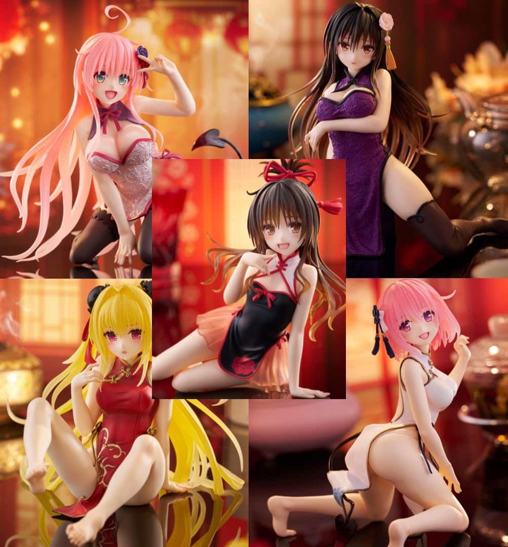 新作/送料無料 3個セット 古手川唯 モモ 金色の闇 チャイナドレス フィギュア Desktop Cute フィギュア 古手川唯 モモ 金色の闇 チャイナ