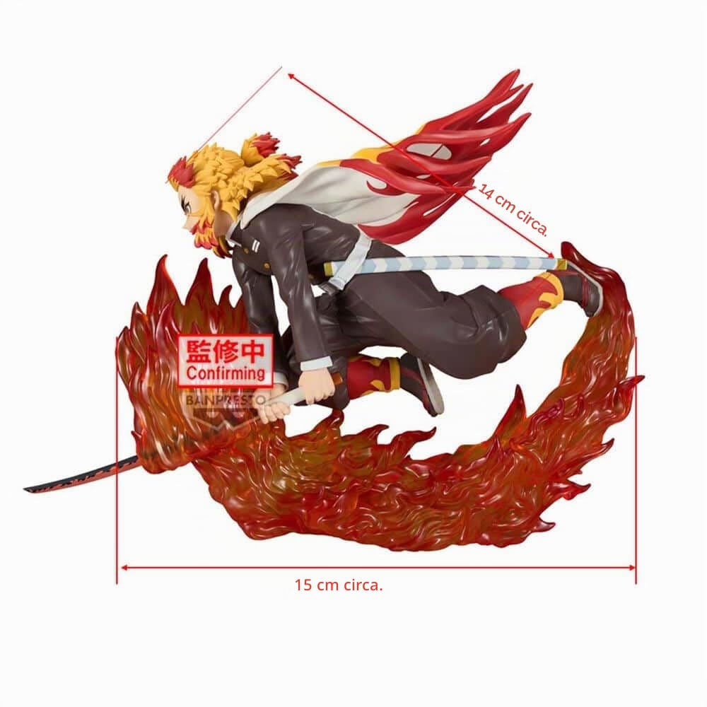 Banpresto Rengoku Kyojuro Demon Slayer Kimetsu No Yaiba Vibration Stars Plus 14 cm, multicolore, BP29069P, Optima per i fan degli anime