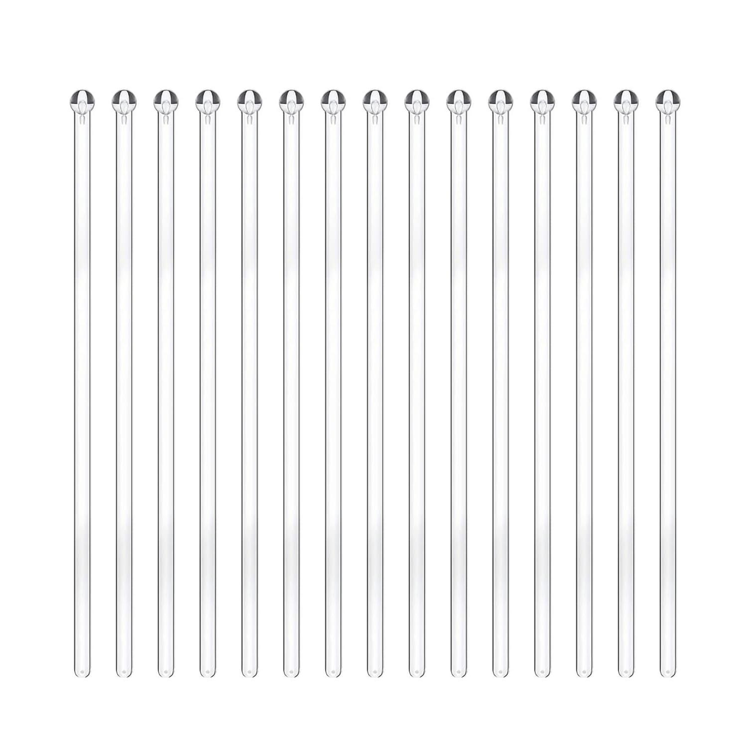 SQXBK 100PCS 150mm Disposable Transparent Plastic Round Top Stirring Sticks Cocktail Coffee Drink Cake Bar DIY Drip Experiment Acrylic Wand