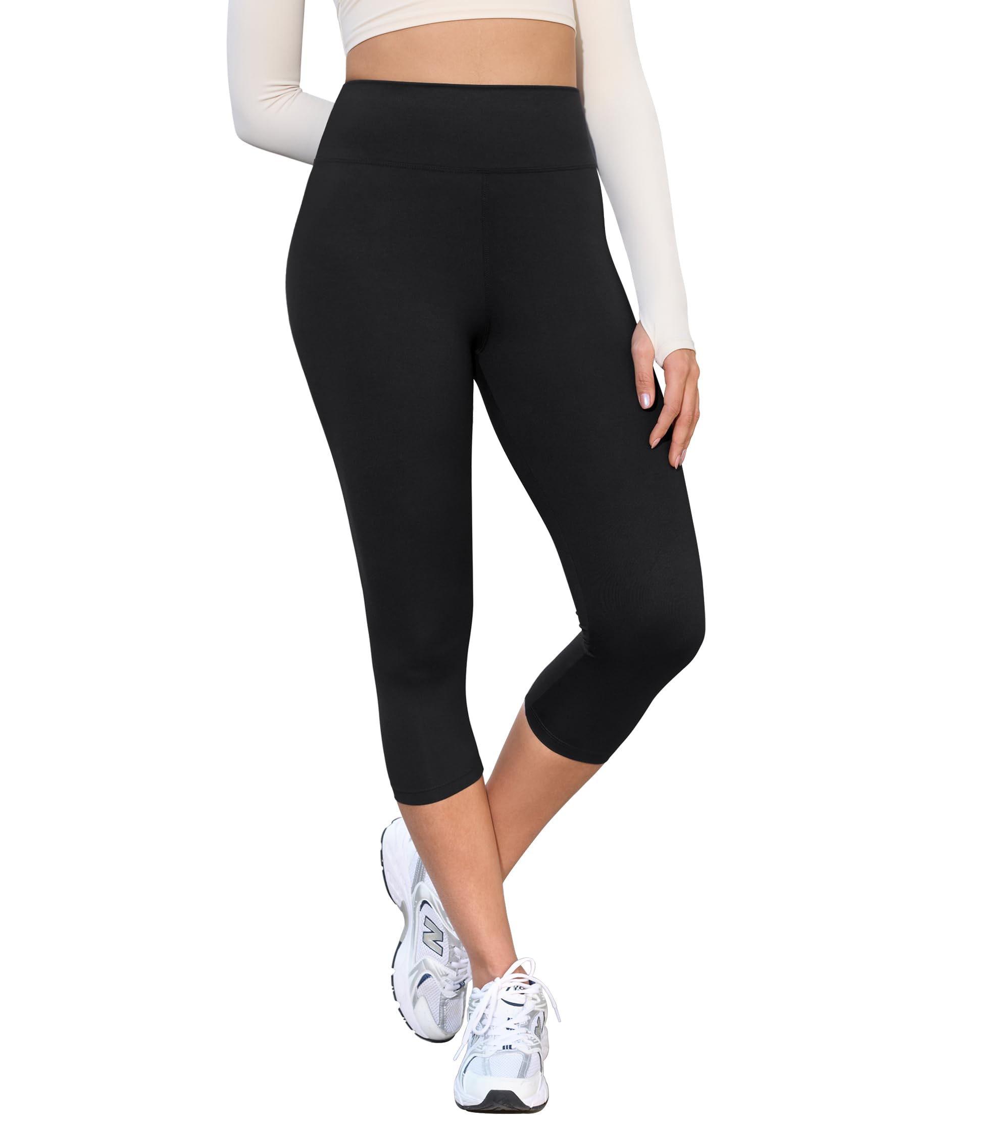 BAYDI Creamlush Capri Leggings Damen High Waist 3/4 Leggings für Yoga Pilates Freizeit Alltag