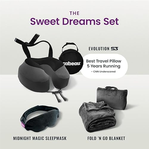 Vista 32 de Cabeau Evolution S3 Almohada de viaje – Correas al asiento del avión – Garantiza que tu cabeza no se caiga hacia adelante – Relájate con espuma