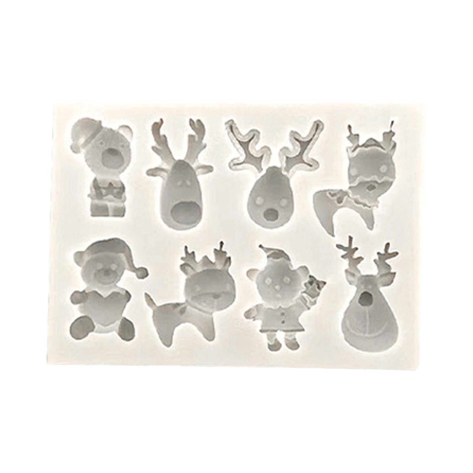 Tsophreniq Fondant Dessert Candy Molds Christmas Series Silicone for Kitchen Cookie Fondant Chocolate Christmas Chocolate Molds