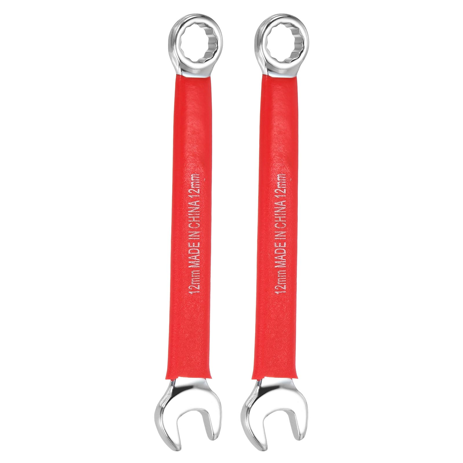 sourcing map 2Pcs Combination Wrench 12mm Metric Open End 10-Degree Offset 12-Point Box End Double Ended Wrenches Spanners Tools for Household Automotive Machinery DIY Repair