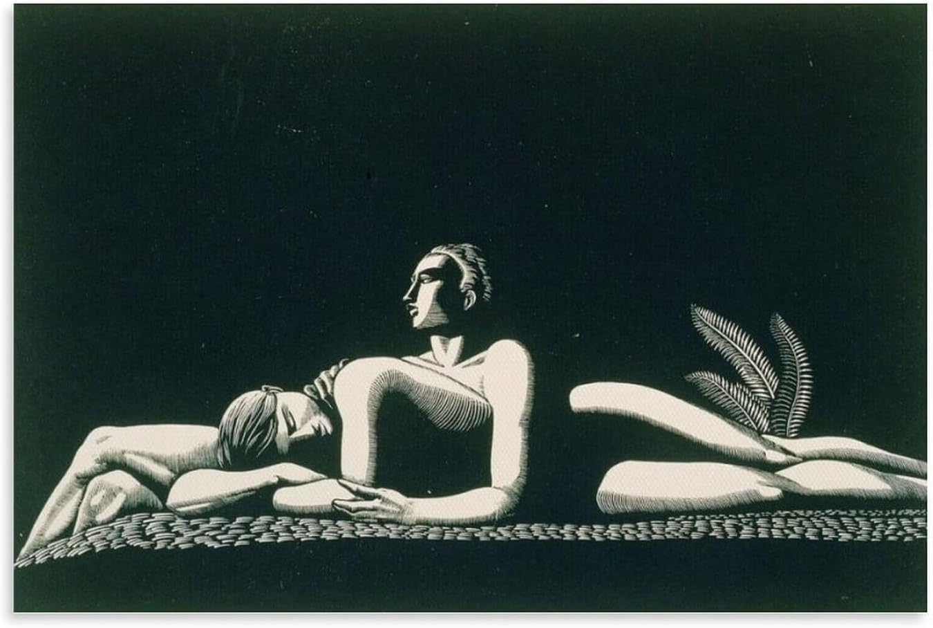 Orjdjz Wxkbl The Lovers by Rockwell Kent Canvas Poster Vintage Wall Art Painting Rockwell Kent Prints for Living Room Home Picture Decor 40x65cmx1 Frameless