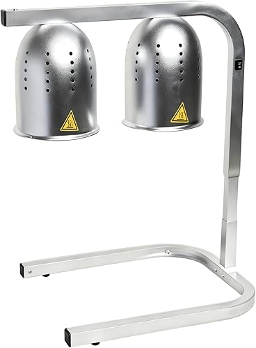 SYBO Lámpara de calor de alimentos de grado comercial, calentador eléctrico de 2 bombillas para alimentos con soporte ajustable, 500 W, color