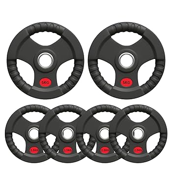 バーベルプレート［20kgセット］ラバー オリンピックシャフト Φ50mm Amazon.co.jp: □大手24時間ジムも導入□ラバープレート計20kg