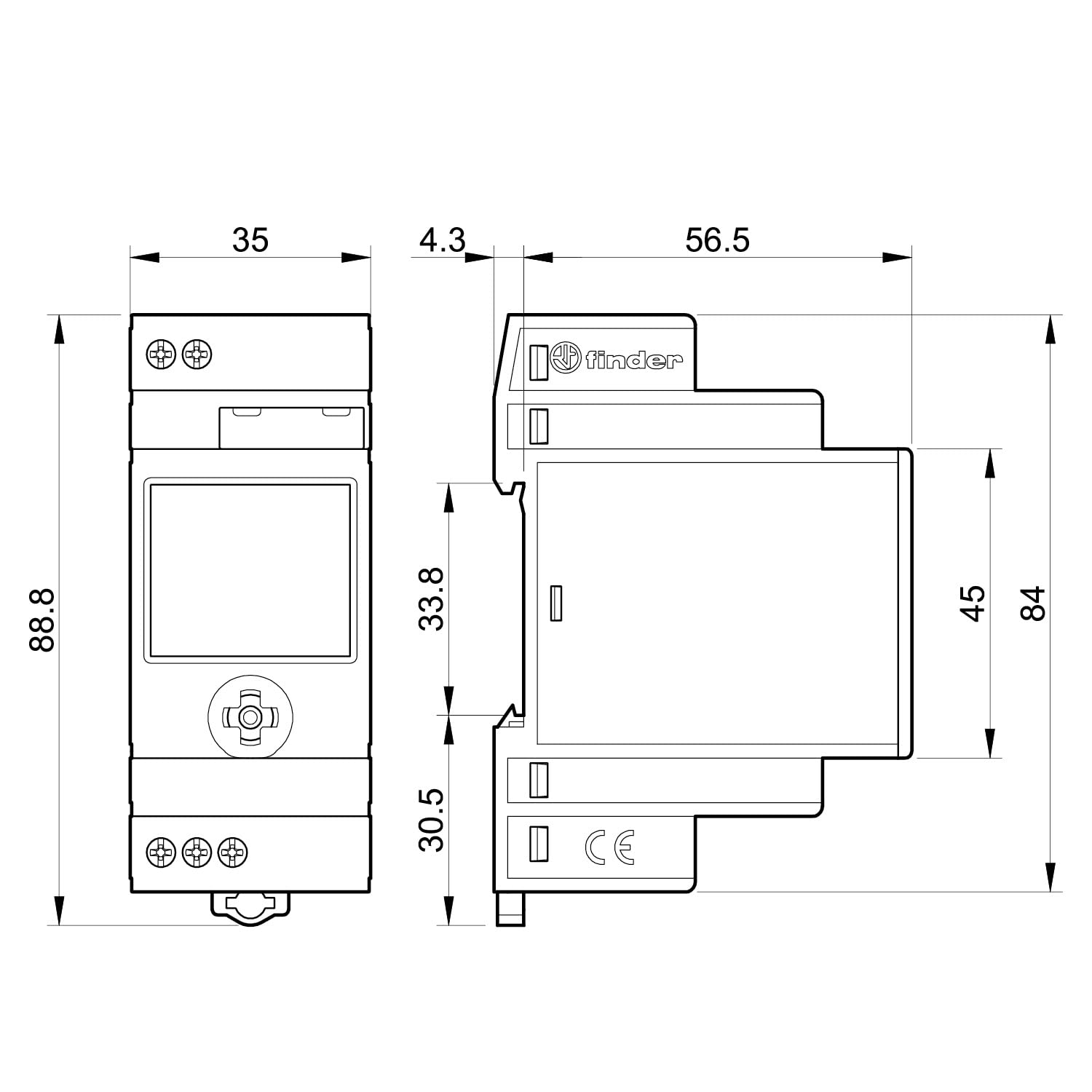 Finder serie 12 - Interruptor horario semanal 1co on/off/pulso nfc