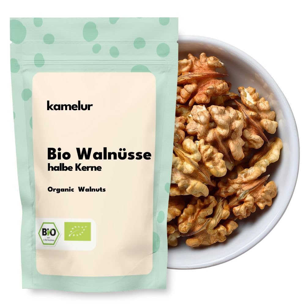 Kamelur Noci BIO Intere Senza Guscio, Gherigli Di Noce Non Trattati - Le Nostre Noci BIO Sono 100% Grezze E Non Trattate 1 Kg (Confezione Da 1)