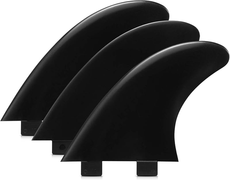 3 PCS G5 Black Surfing Fins with Fin Key and 6 Screws, Surfing Fins Size M Replacement Plastic Surfboard Fins for Surfing