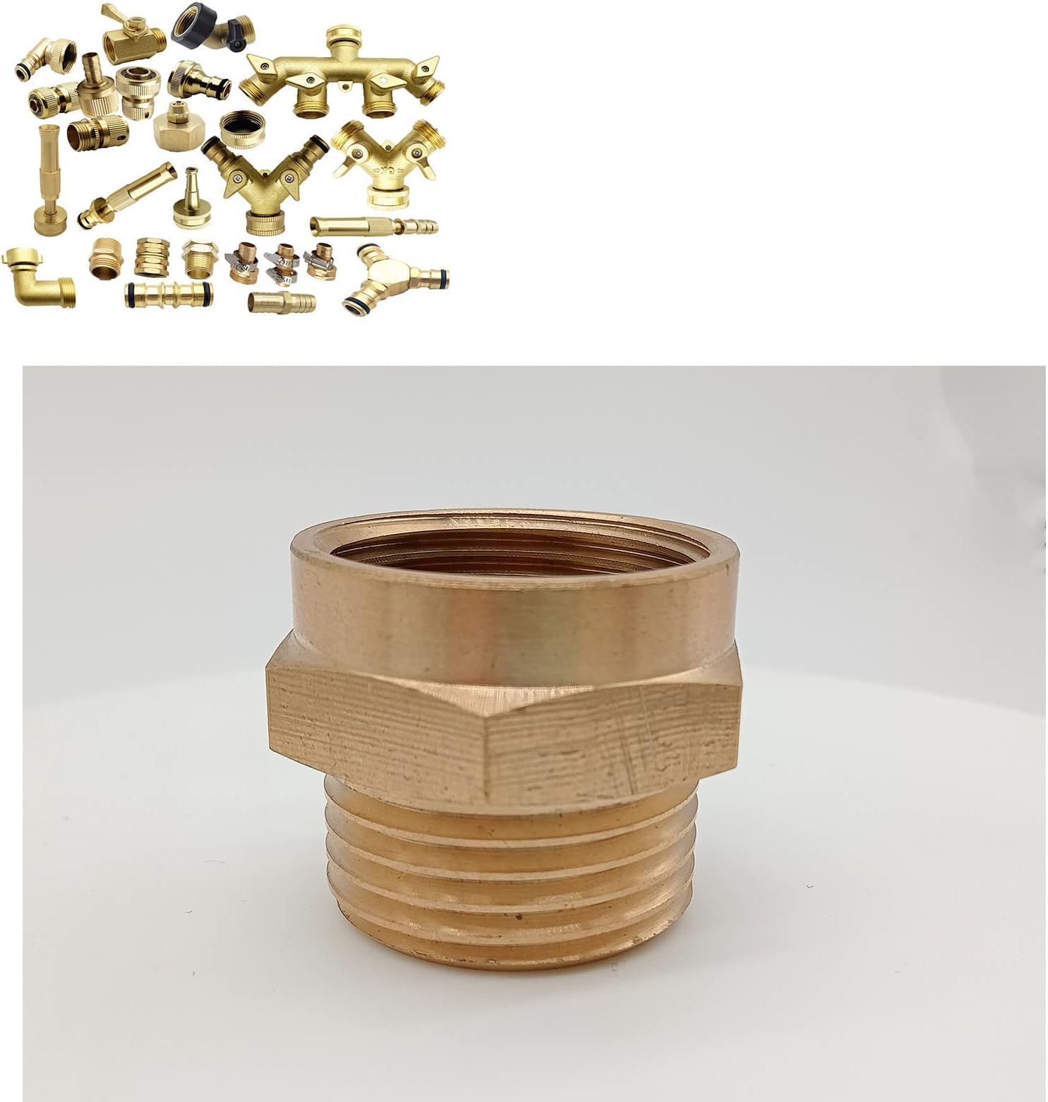Faucet Adapter-Garden Hose Connect Fittings Pipe Adapter,Male 3/4GHT Transform Female G3/4,Garden Hose Repair Kit,Garden Hose Adapter,Solid Brass