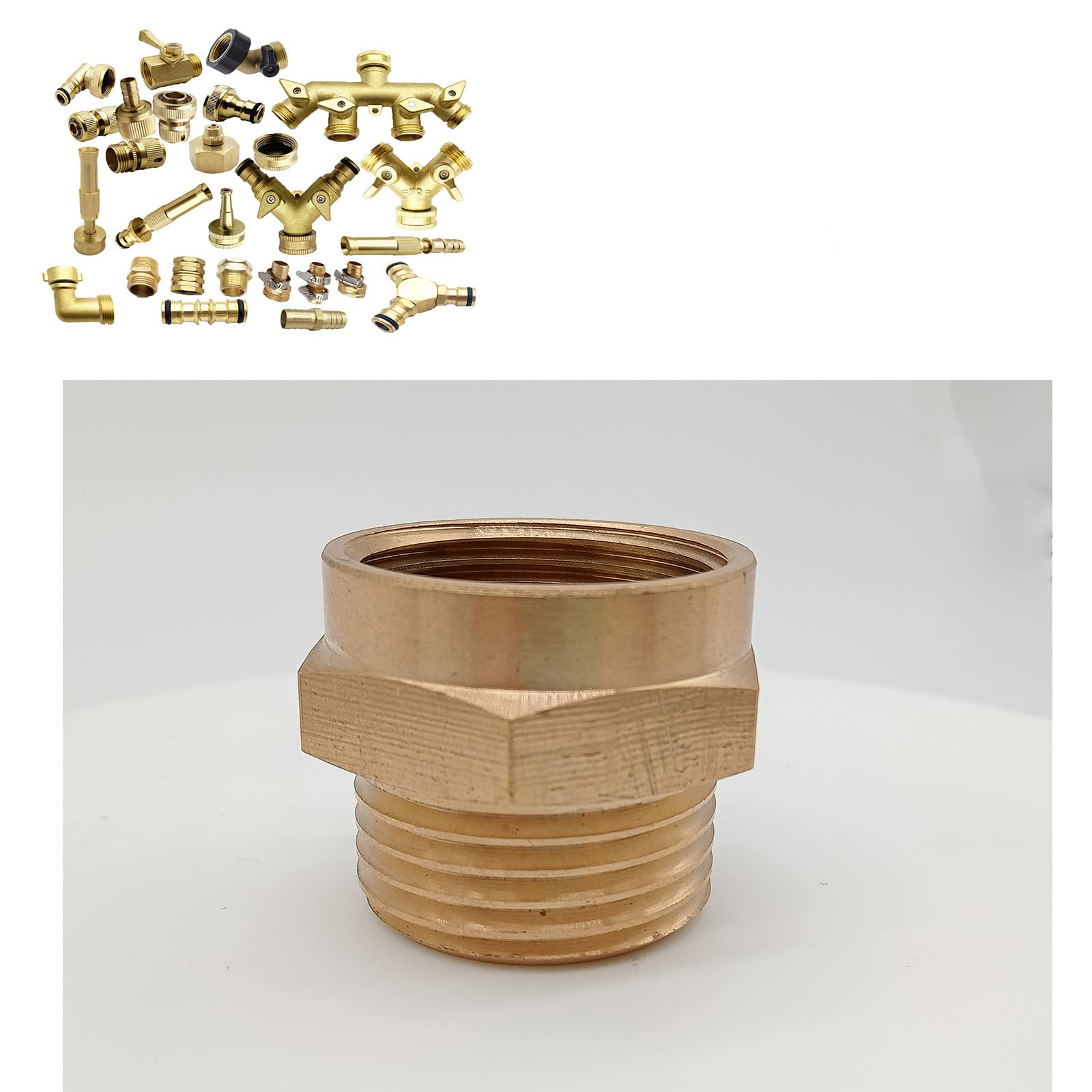Faucet Adapter-Garden Hose Connect Fittings Pipe Adapter,Male 3/4GHT Transform Female G3/4,Garden Hose Repair Kit,Garden Hose Adapter,Solid Brass