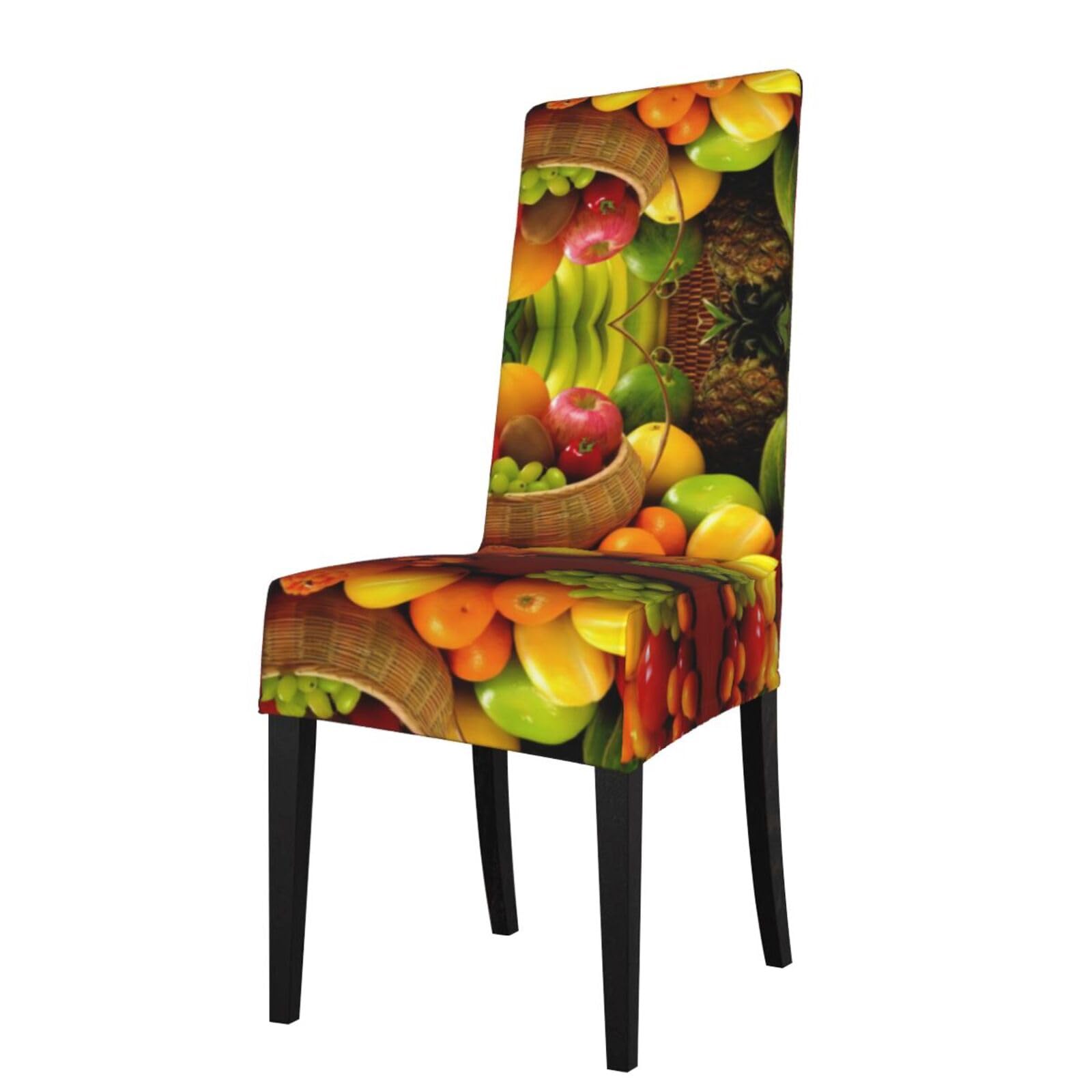 YYHHAOFA variety fresh vegetables fruits Prints Protection Cover for Dining Chair - Stretch Slipcovers, Easy Refresh for Your Dining Room & Event Decor