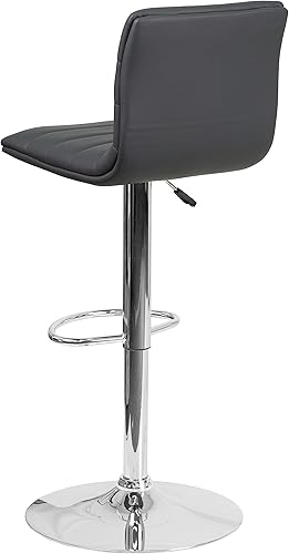 Miniatura 57 de Flash Funiture silla de bar ajustable con base cromada, Vinilo, Negro Negro -,Blanco,Marrón,Borgoña,Verde,Gris,Naranja,Púrpura,Rojo