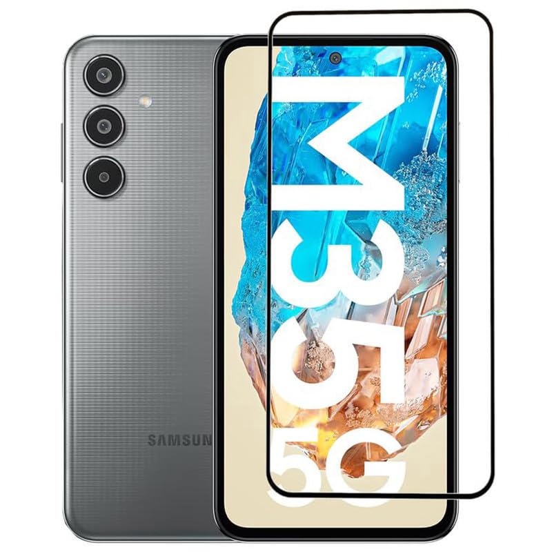 Image of Edge To Edge Screen Protector Tempered Glass For Samsung Galaxy M35 5G Cellphone With Easy Installation Kit
