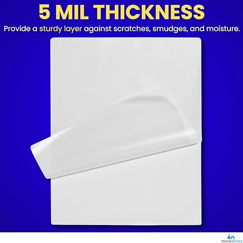 Miniatura 4 de 1InTheOffice Bolsas de laminación para tarjetas de visita, bolsa de laminación de 5 mil, hojas de laminación de plástico, 2.25 pulgadas de ancho x
