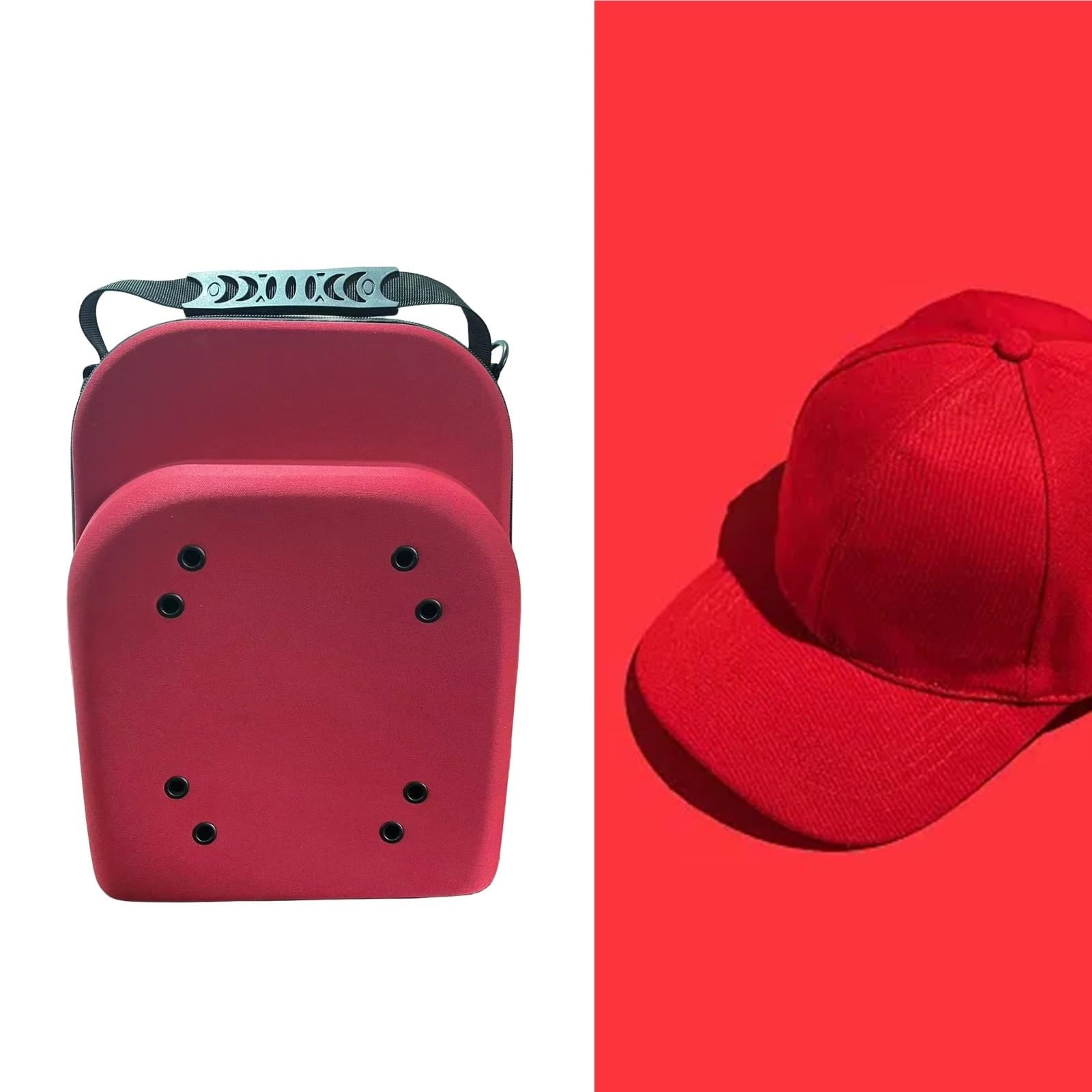 Caja para Sombreros Gorra de béisbol Estuche De Viaje Caja organizadora de Almacenamiento con asa de Transporte Bolsa de Almacenamiento de Gorra Unisex for Viajes(Pink)