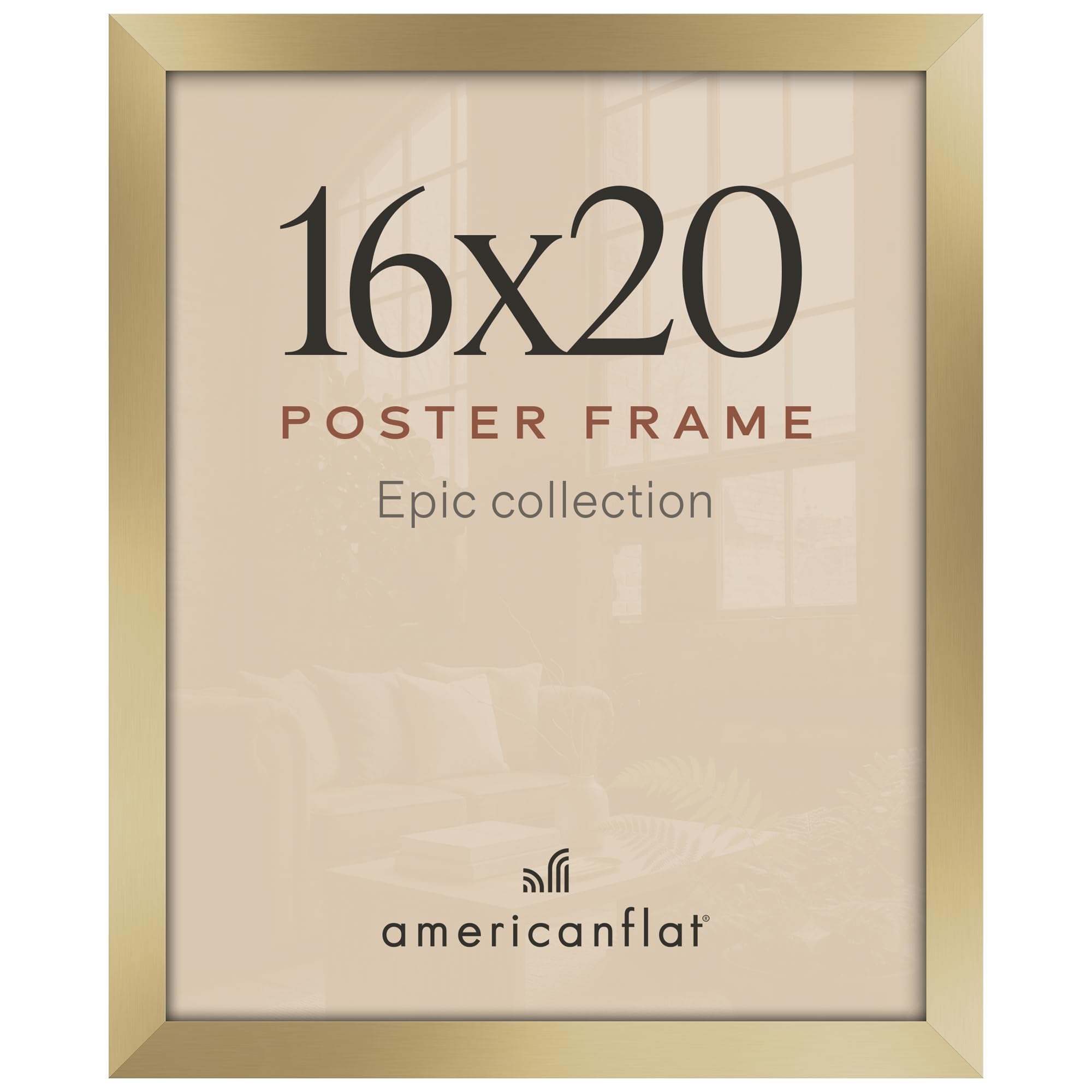 Americanflat 16x20 Poster Frame - Engineered Wood - Gold